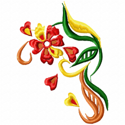 Flowers And Tree Embroidery Design 8